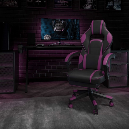Flash Furniture Black/Purple Reclining Gaming Chair with Footrest CH-00288-PR-GG